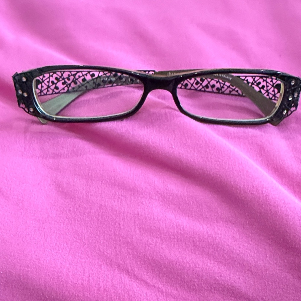 Lafont Black and Silver Eyeglasses with Decorative Sides